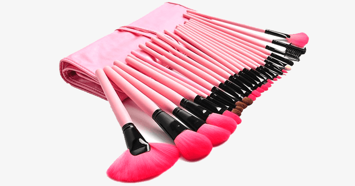 Lisslune | 24-piece Pink Glory Brush Set with free case