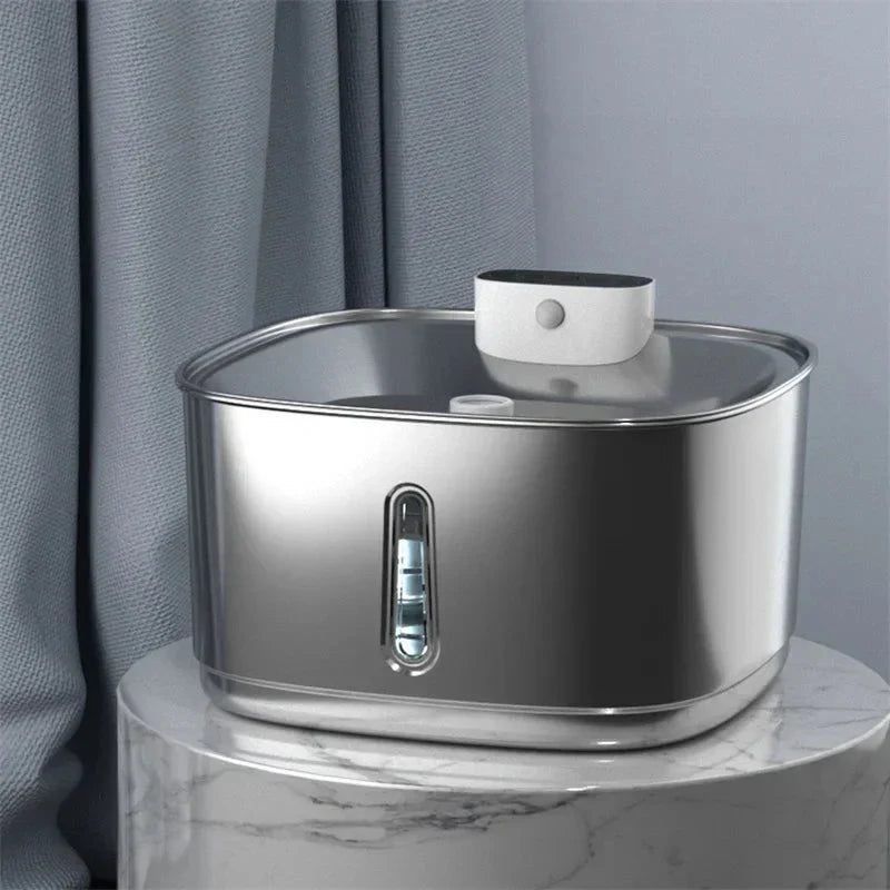 Lisslune | Smart Drink Fountain for Cats and Dogs – 3.2L Stainless Steel with Filter