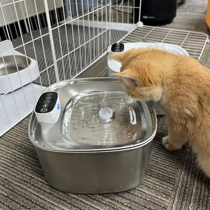 Lisslune | Smart Drink Fountain for Cats and Dogs – 3.2L Stainless Steel with Filter