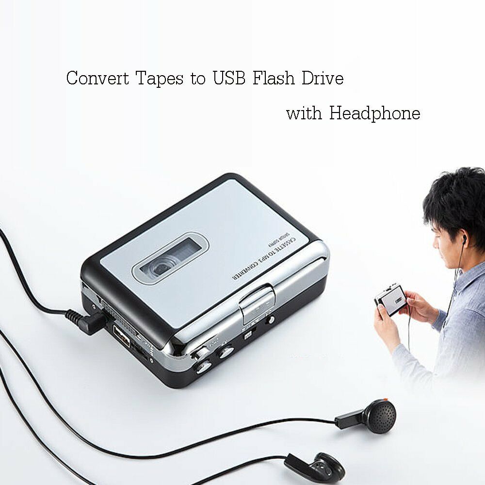 Lisslune | Cassette-to-MP3 format converter - Save to USB flash drive - Music player