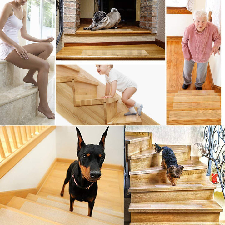 Lisslune | Clear Non-Slip Stair Tread Strips – Indoor Safety Grip Tape for Steps