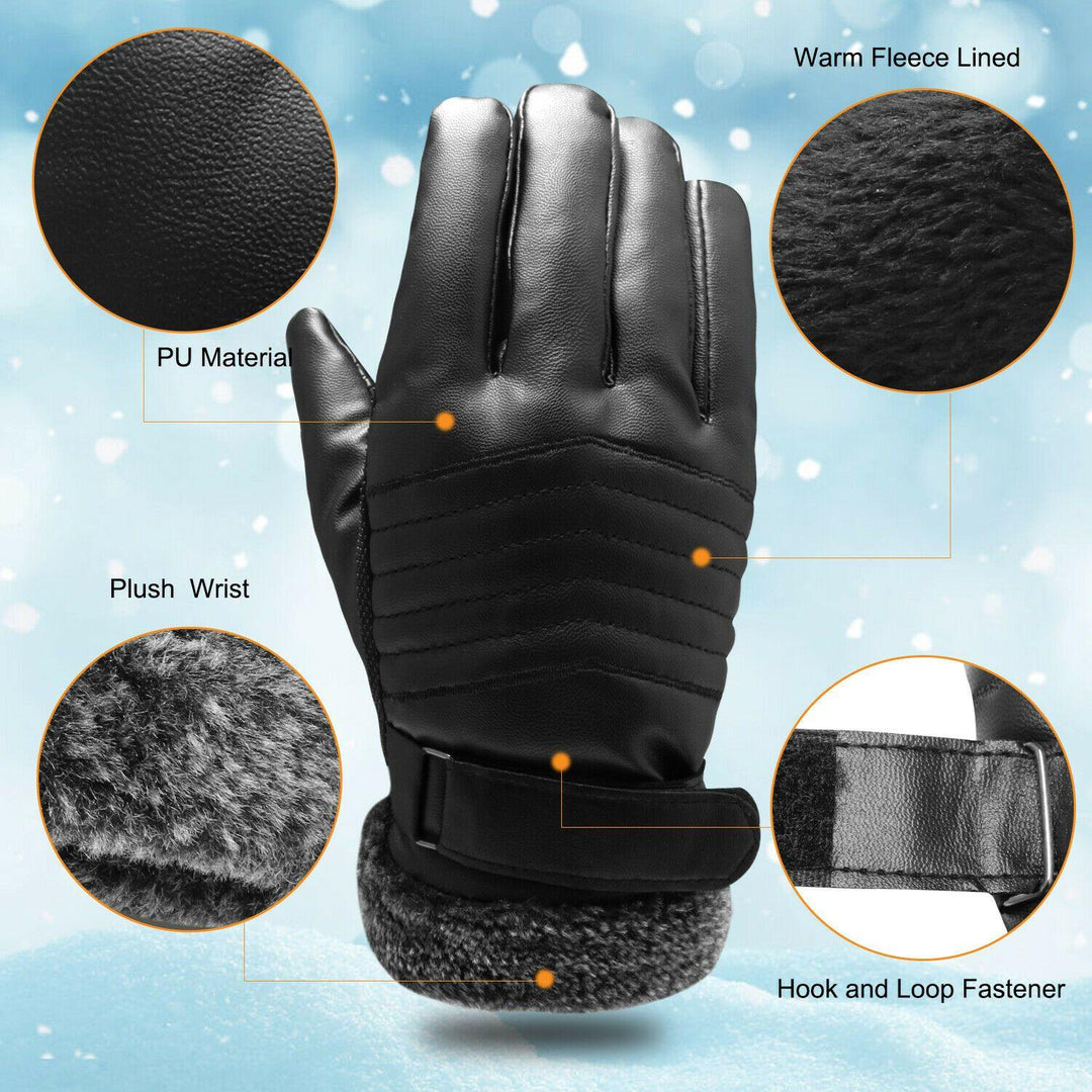 Lisslune | -30℃ Waterproof, warm leather ski gloves for winter | Touchscreen compatible