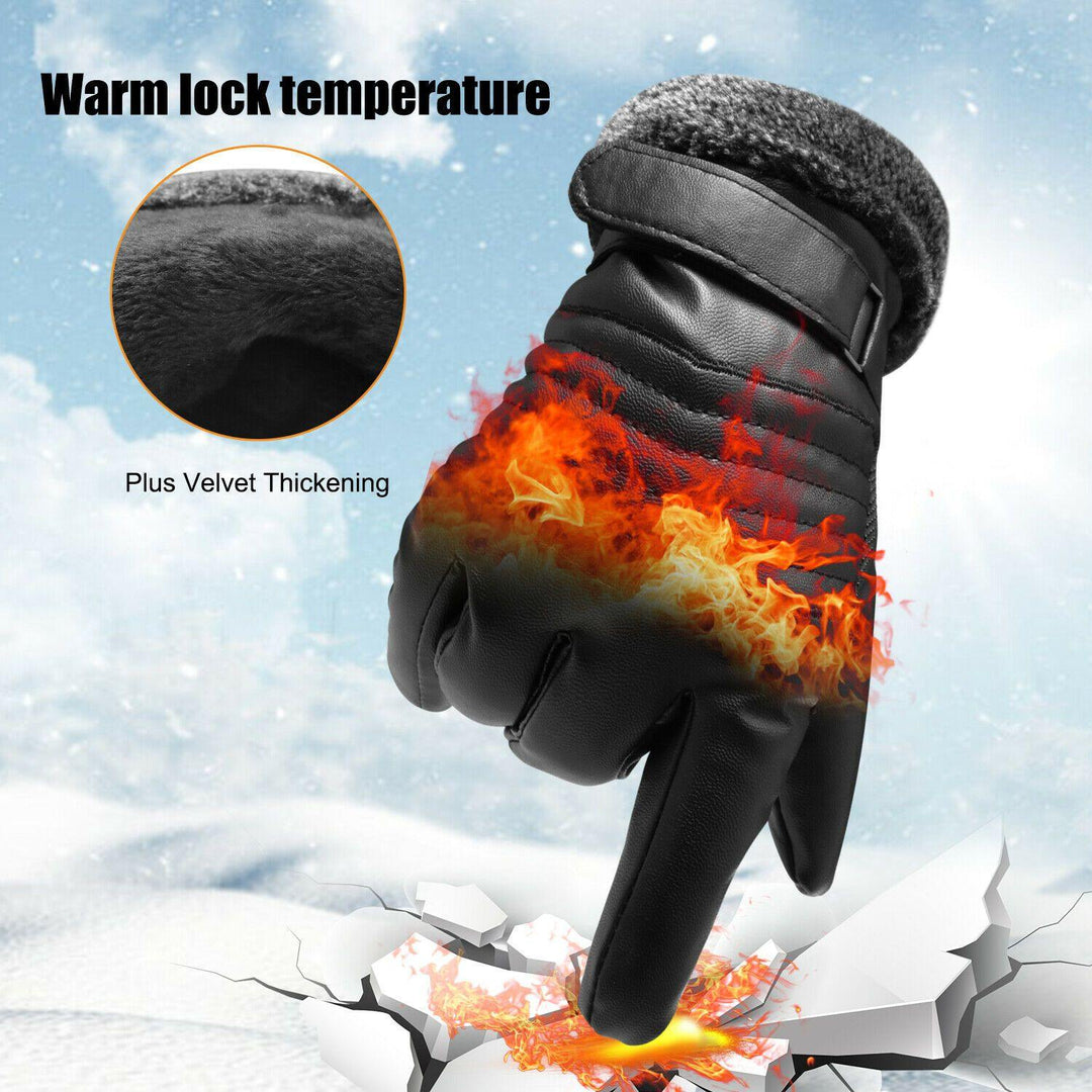 Lisslune | -30℃ Waterproof, warm leather ski gloves for winter | Touchscreen compatible