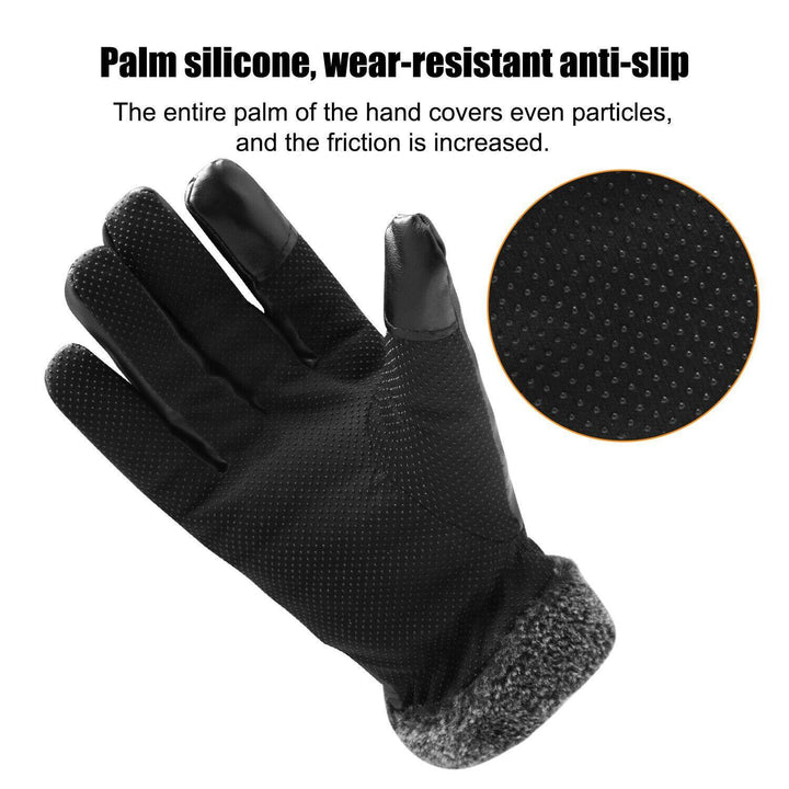 Lisslune | -30℃ Waterproof, warm leather ski gloves for winter | Touchscreen compatible