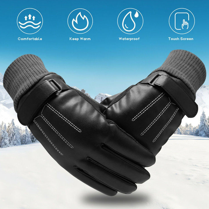 Lisslune | -30℃ Waterproof, warm leather ski gloves for winter | Touchscreen compatible