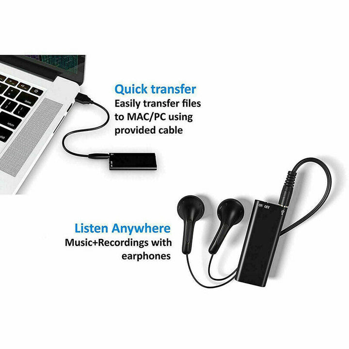 Lisslune | Mini Voice Recorder – Mini Audio Recorder – Mini Recording Device – Smallest Hidden Audio Recorder