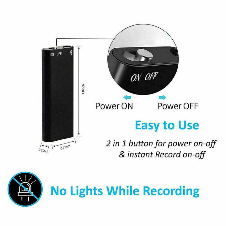 Lisslune | Mini Voice Recorder – Mini Audio Recorder – Mini Recording Device – Smallest Hidden Audio Recorder
