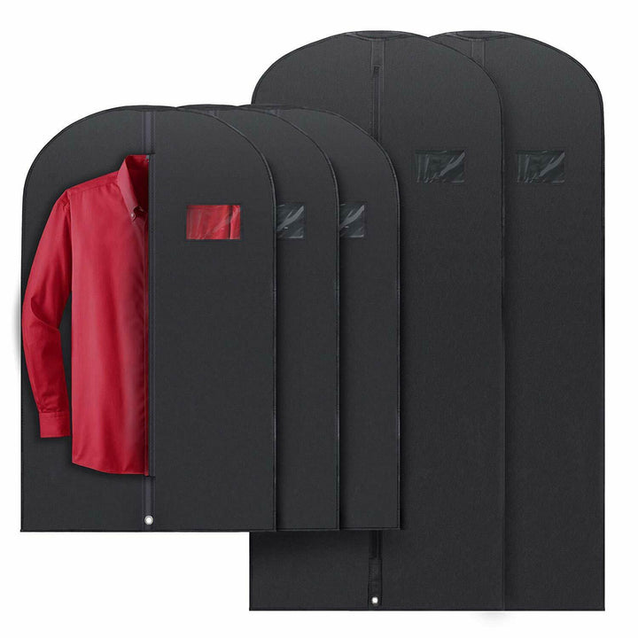Lisslune | 5 Premium Garment Bags - With Transparent Window, Water-Repellent - 40"/54" Inches