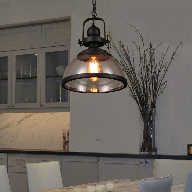 Lisslune | Antique Glass Iron Retro Industrial Chandelier Pendant Ceiling Lights