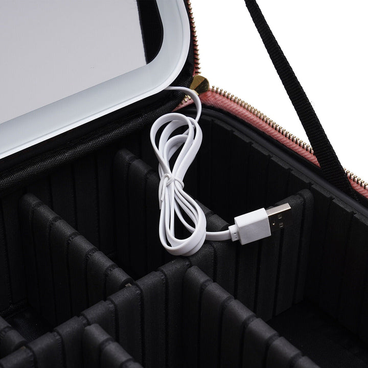 Lisslune | Portable Travel Makeup Case with LED Mirror & Adjustable Light