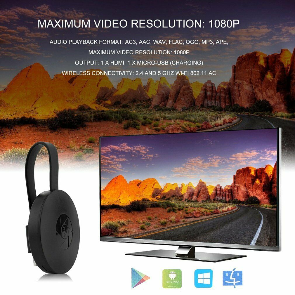 Lisslune | Portable Wireless HDMI TV Receiver l Portable 1080P Display HDMI TV Receiver