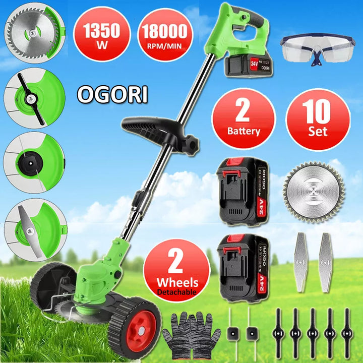 Lisslune | Powerful Electric Battery Operated Cordless Weed Eater / Grass Trimmer