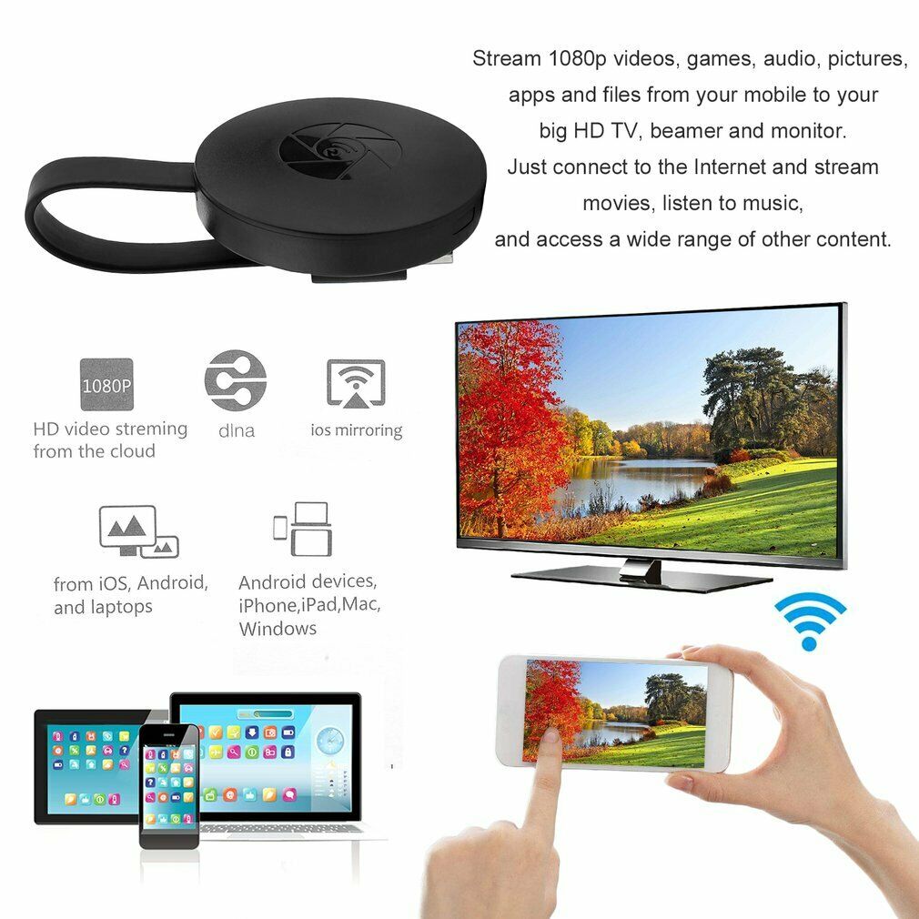 Lisslune | Portable Wireless HDMI TV Receiver l Portable 1080P Display HDMI TV Receiver