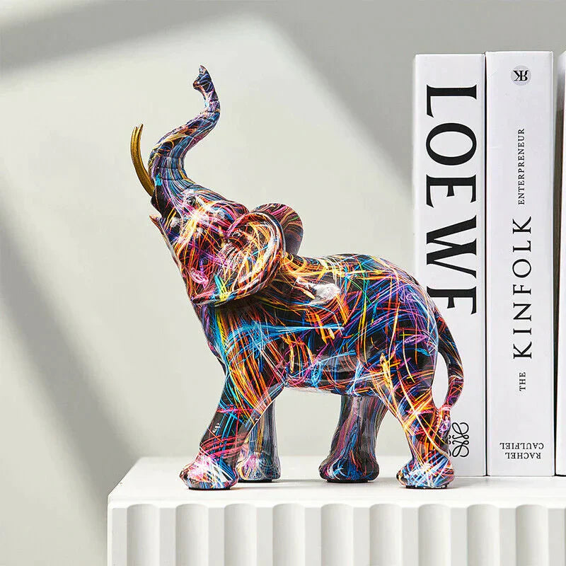 Lisslune | VibrantTrunk – Modern Elephant Art Sculpture