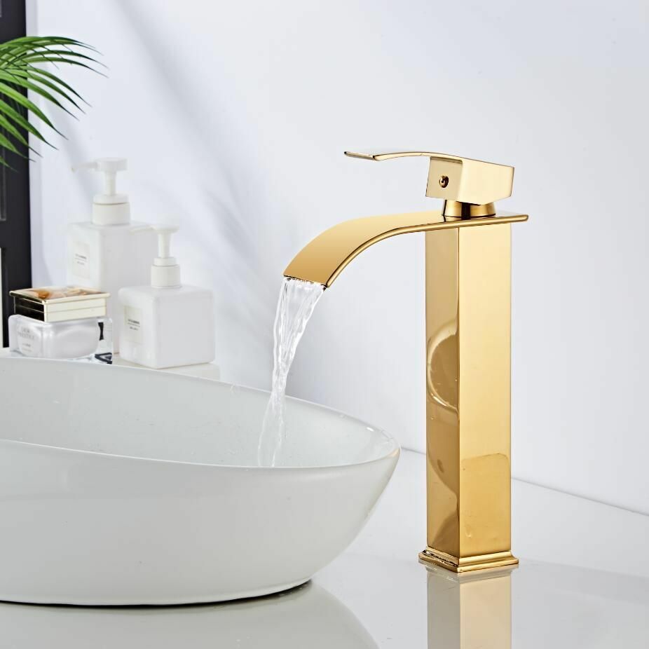 Lisslune | Vanity faucet waterfall faucet brass vanity faucet mixer tap
