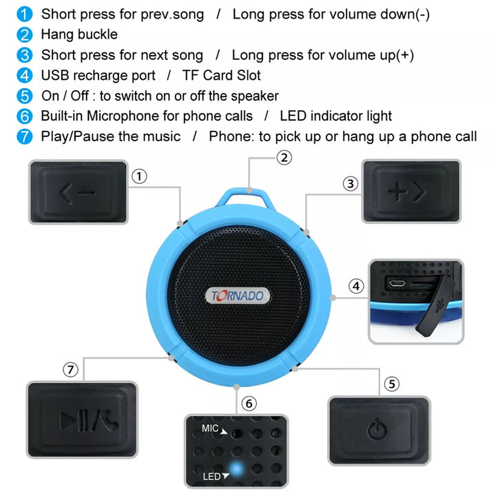 Lisslune | Waterproof wireless Bluetooth shower speaker