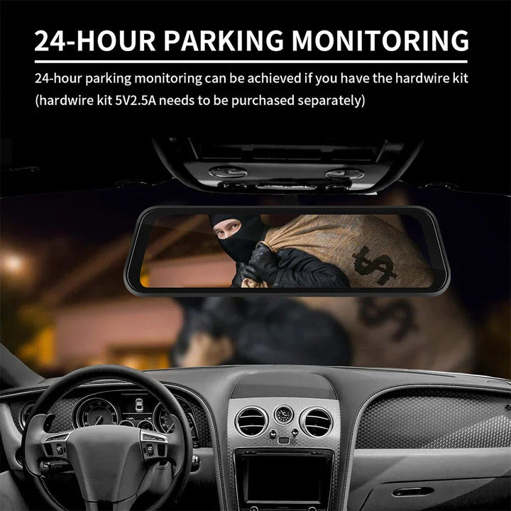 Lisslune | Rearview Mirror Dash Cam 4K Front & Rear | CarPlay & Smart Driving Assistant