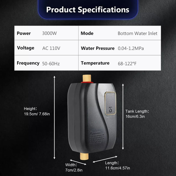 Lisslune | Instant Tankless Water Heater – Compact, Energy-Efficient Hot Water On Demand