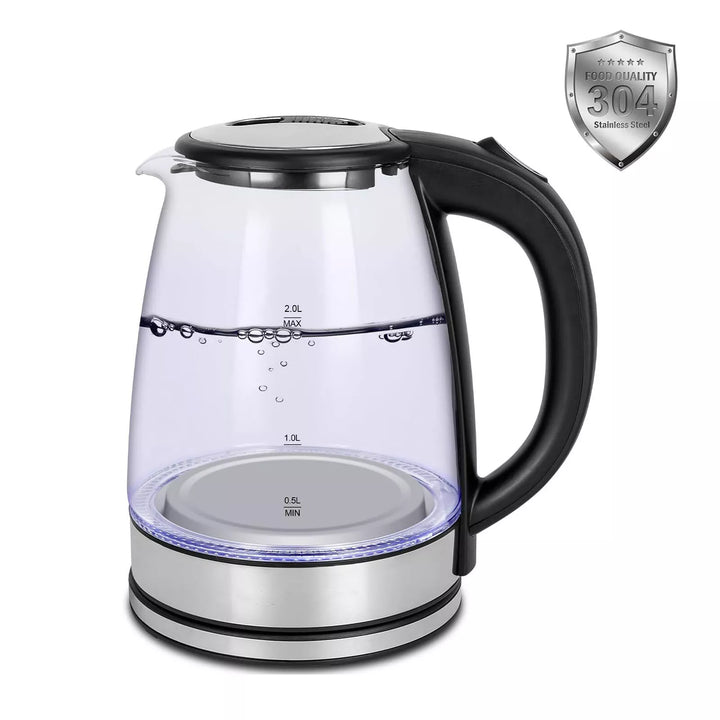 Lisslune | Electric Kettle | 1.8L, 3000W, Rapid Boil, Auto Shut-Off & Borosilicate Glass for Tea, Coffee & Instant Meals