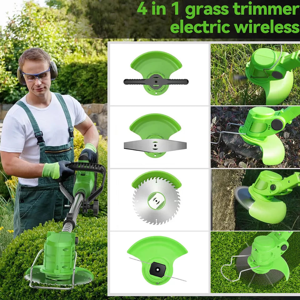 Lisslune | Powerful Electric Battery Operated Cordless Weed Eater / Grass Trimmer
