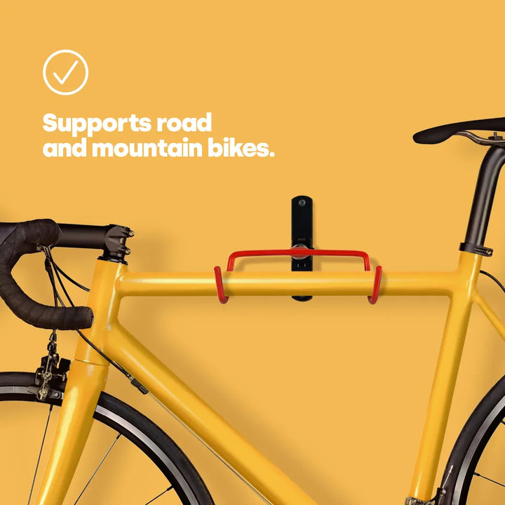 Lisslune | Folding Bike Wall Hook – Space-Saving Bike Hook with Protective Hooks
