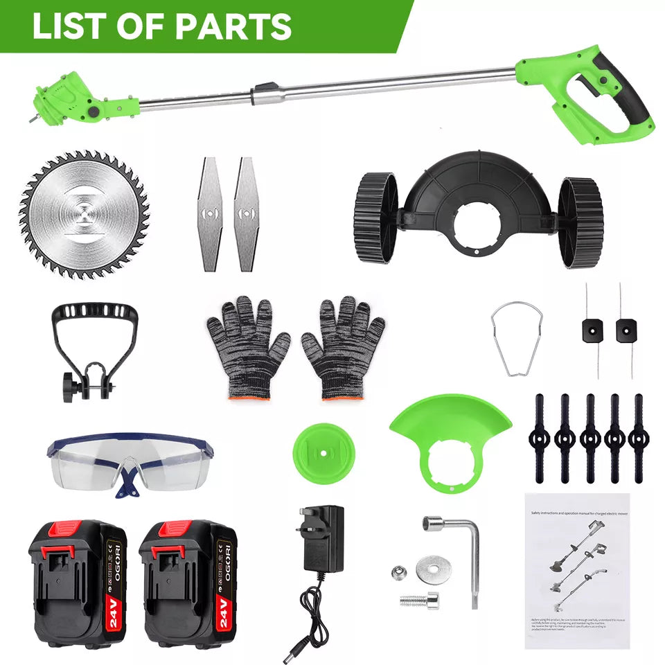 Lisslune | Powerful Electric Battery Operated Cordless Weed Eater / Grass Trimmer