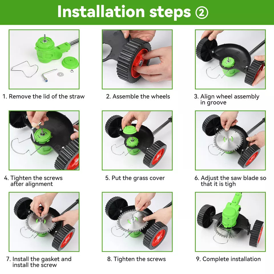 Lisslune | Powerful Electric Battery Operated Cordless Weed Eater / Grass Trimmer