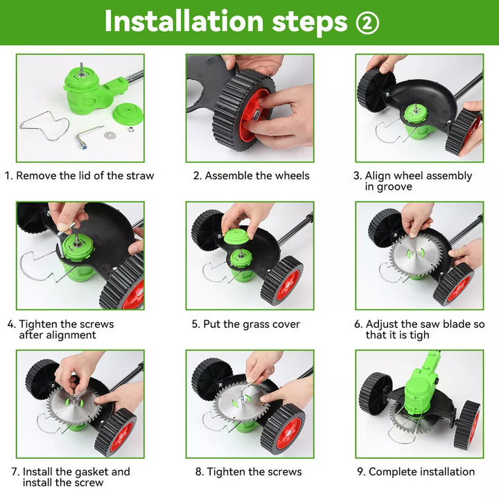 Lisslune | Powerful Electric Battery Operated Cordless Weed Eater / Grass Trimmer