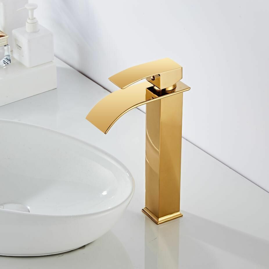 Lisslune | Vanity faucet waterfall faucet brass vanity faucet mixer tap
