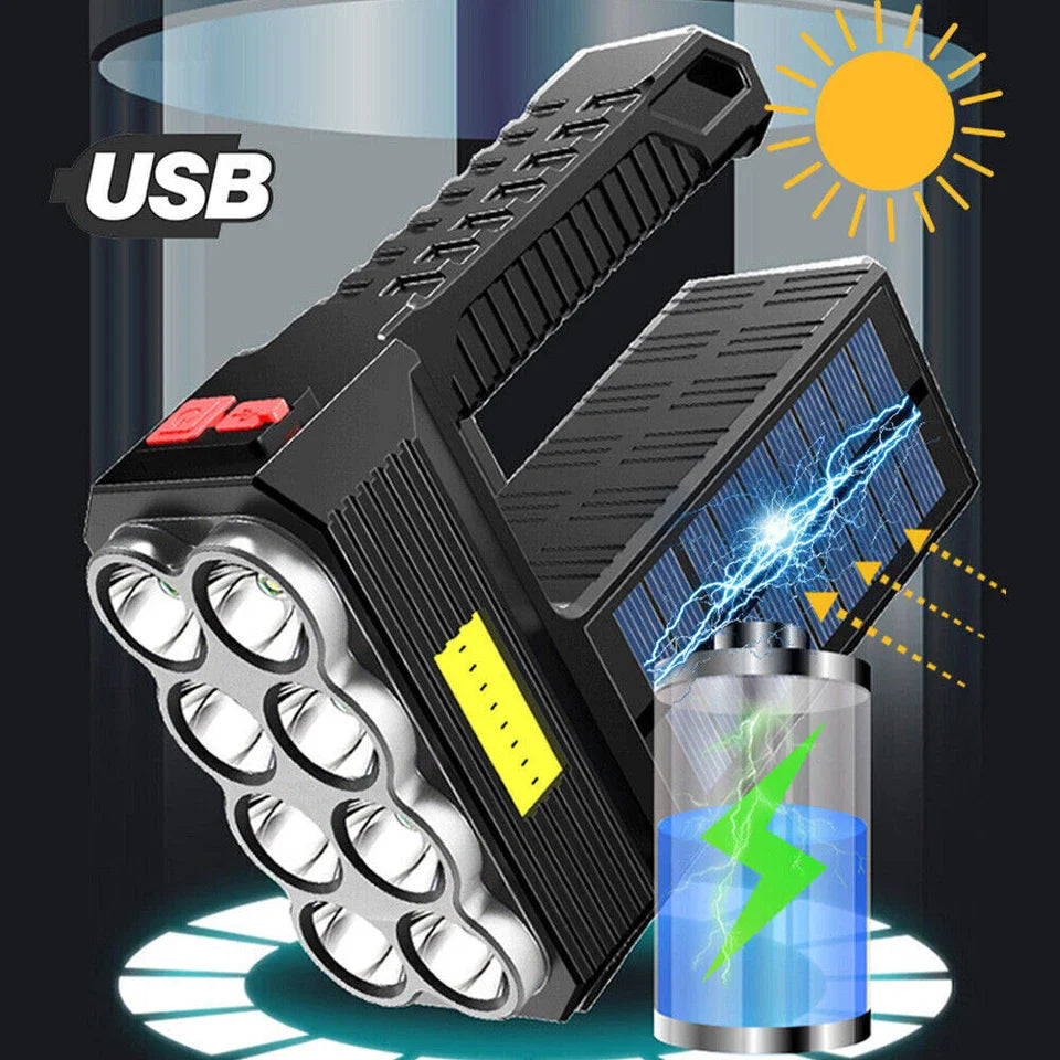 Lisslune | Solar LED Flashlight – Waterproof, powerful handheld spotlight with lithium battery