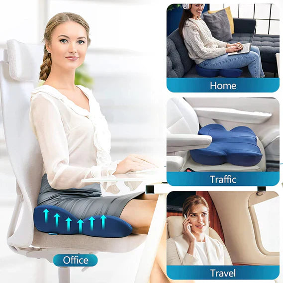 Lisslune | OrthoComfort Seat Cushion with Memory Foam and Ergonomic Shape