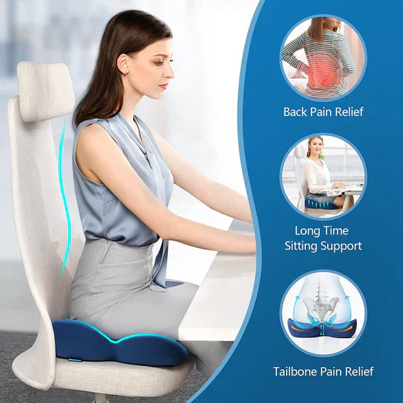 Lisslune | OrthoComfort Seat Cushion with Memory Foam and Ergonomic Shape