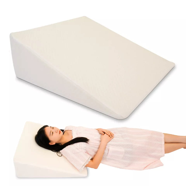 Lisslune | Large Triangle Wedge Pillow | Adjustable Foam for Acid Reflux, Back Pain & Post-Surgery Recovery