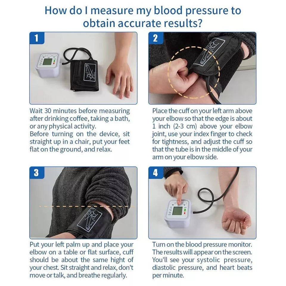 Lisslune | Digital Blood Pressure Monitor | Fully Automatic, Intellisense Technology & Memory Function for Home and Travel Use