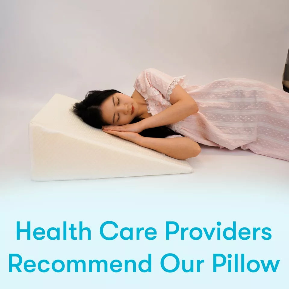 Lisslune | Large Triangle Wedge Pillow | Adjustable Foam for Acid Reflux, Back Pain & Post-Surgery Recovery