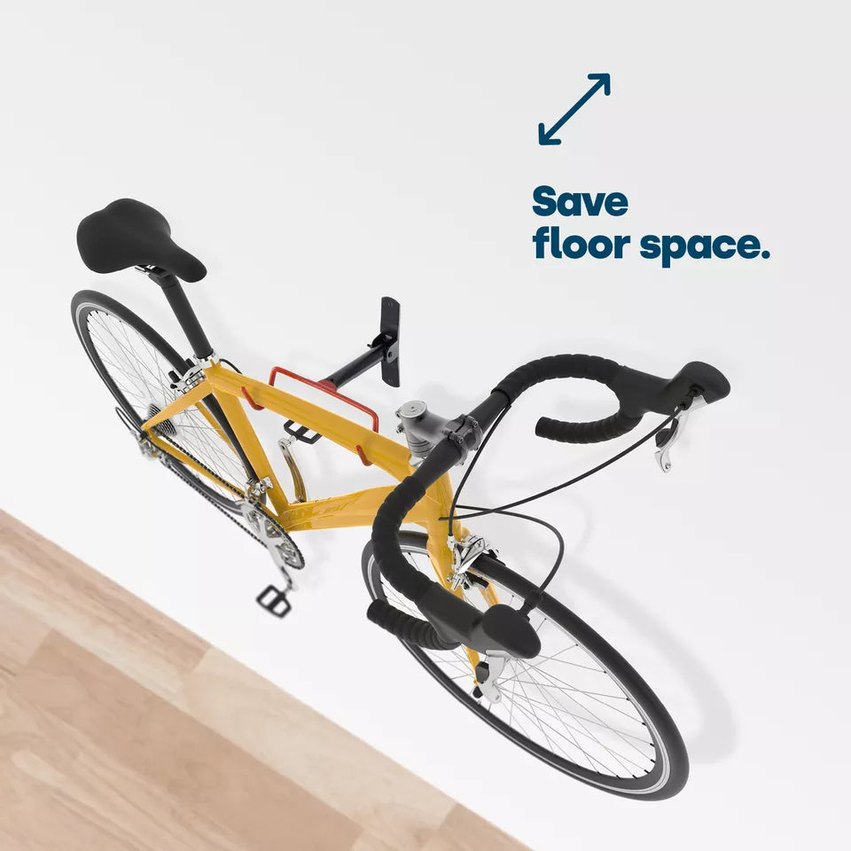 Lisslune | Folding Bike Wall Hook – Space-Saving Bike Hook with Protective Hooks
