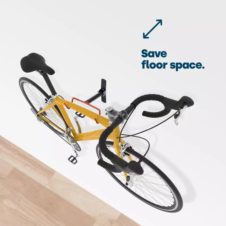 Lisslune | Folding Bike Wall Hook – Space-Saving Bike Hook with Protective Hooks