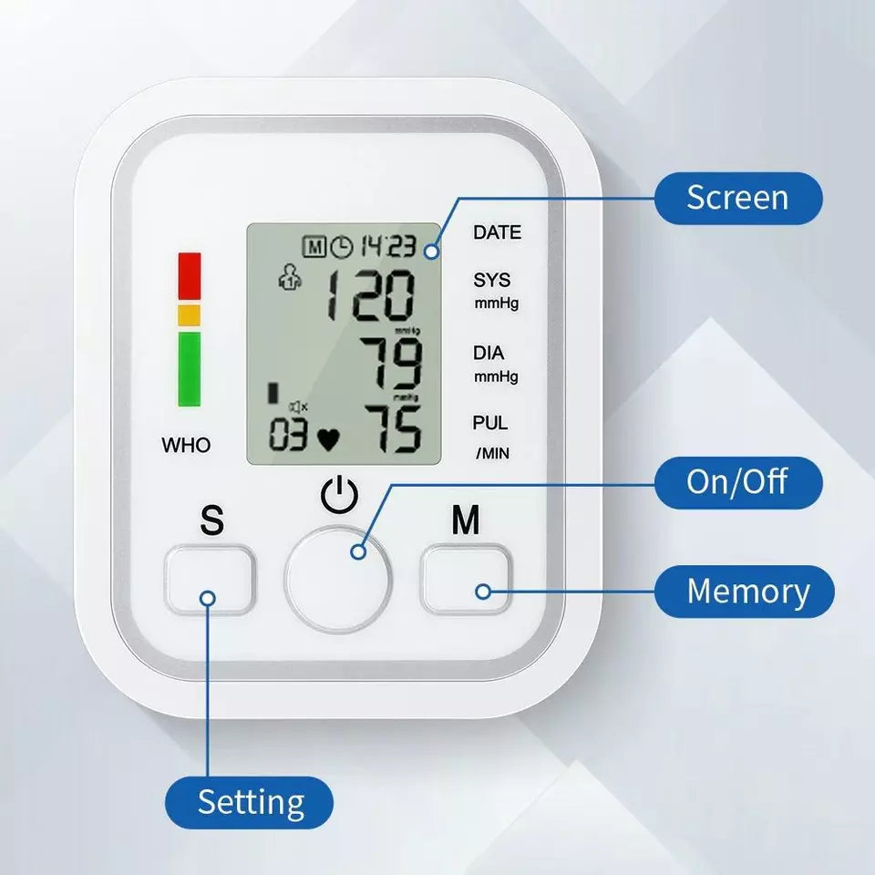 Lisslune | Digital Blood Pressure Monitor | Fully Automatic, Intellisense Technology & Memory Function for Home and Travel Use