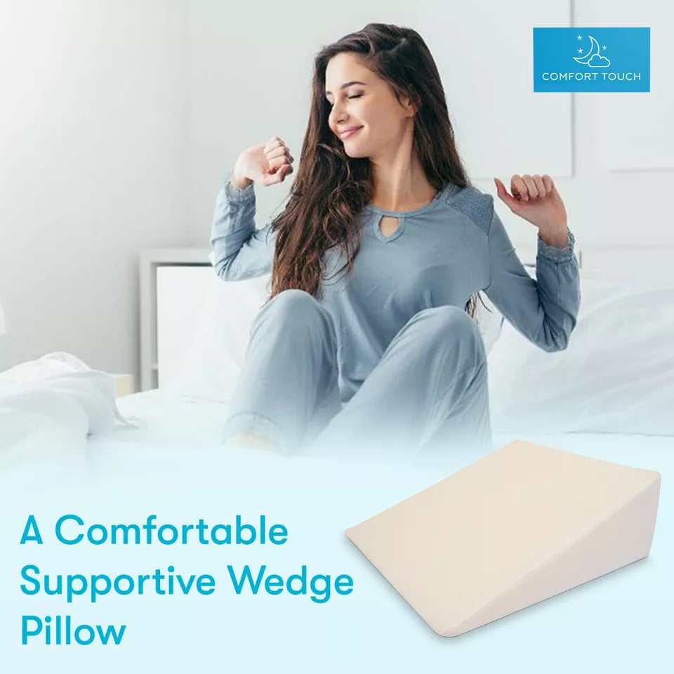 Lisslune | Large Triangle Wedge Pillow | Adjustable Foam for Acid Reflux, Back Pain & Post-Surgery Recovery