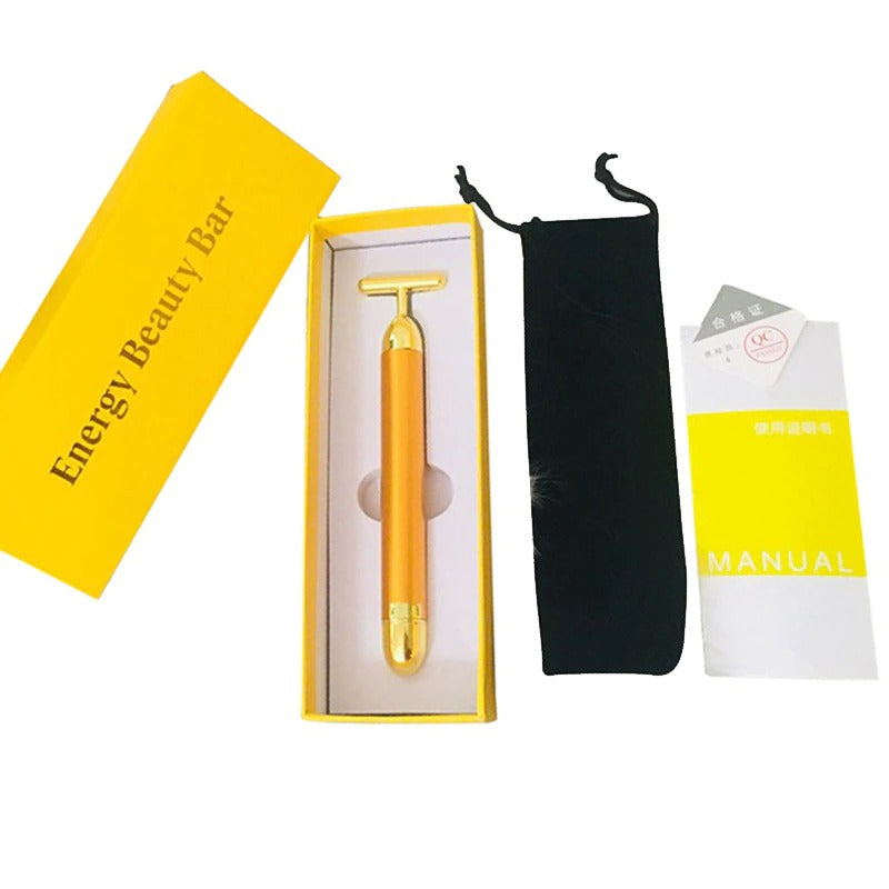 Lisslune | Energy 24K Gold T Beauty Bar Facial Roller Massager