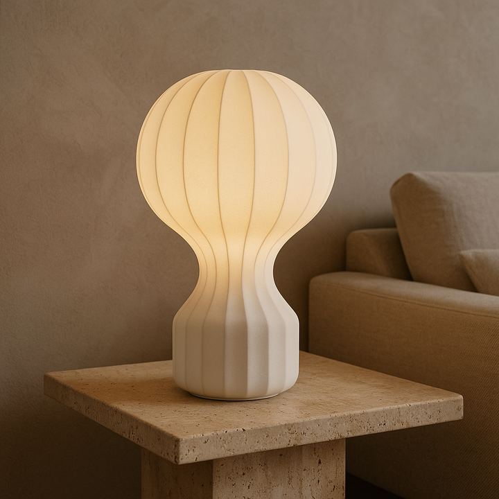 Lisslune | Silka | Wabi Sabi Silk Table Lamp – Warm LED Light