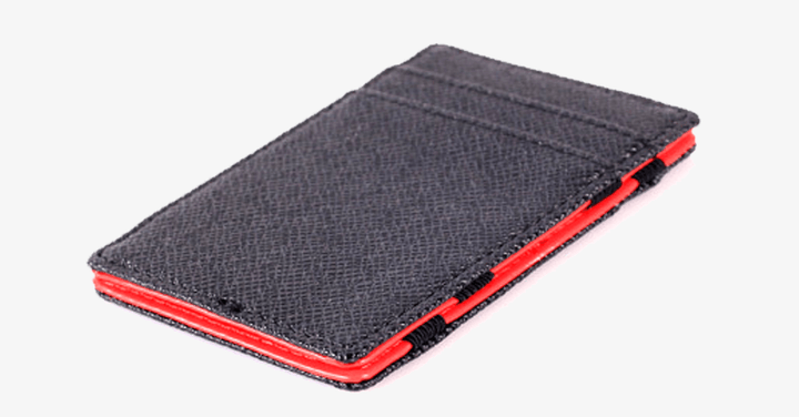 Lisslune | Portable Leather Card Holder - Foldable - Various Colors - Wallet Case for Money & Cards