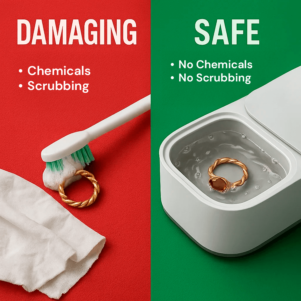 Lisslune | Ultrasonic Cleaning Device | Gentle, Efficient & Versatile for Jewelry, Glasses, Watches, and Dentures