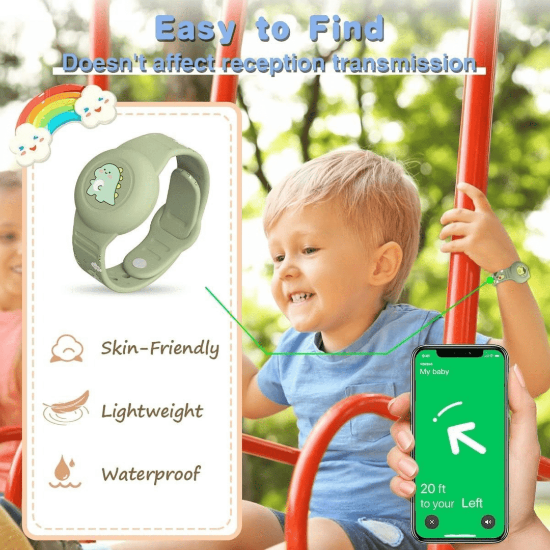 Lisslune | SAFESNUG – Kids’ Airtag Bracelet with Fun Dino Design