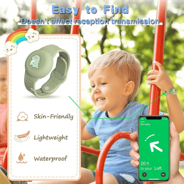 Lisslune | SAFESNUG – Kids’ Airtag Bracelet with Fun Dino Design