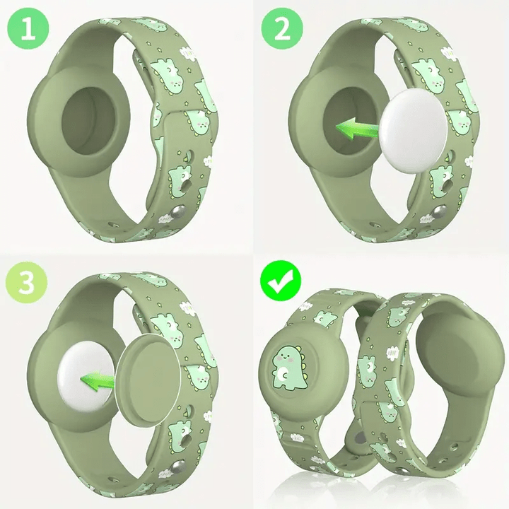 Lisslune | SAFESNUG – Kids’ Airtag Bracelet with Fun Dino Design