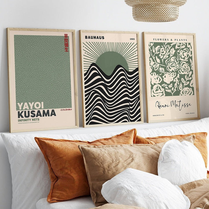 Lisslune | Sage Green Matisse Yayoi Kusama Exhibition Poster
