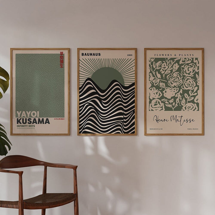 Lisslune | Sage Green Matisse Yayoi Kusama Exhibition Poster