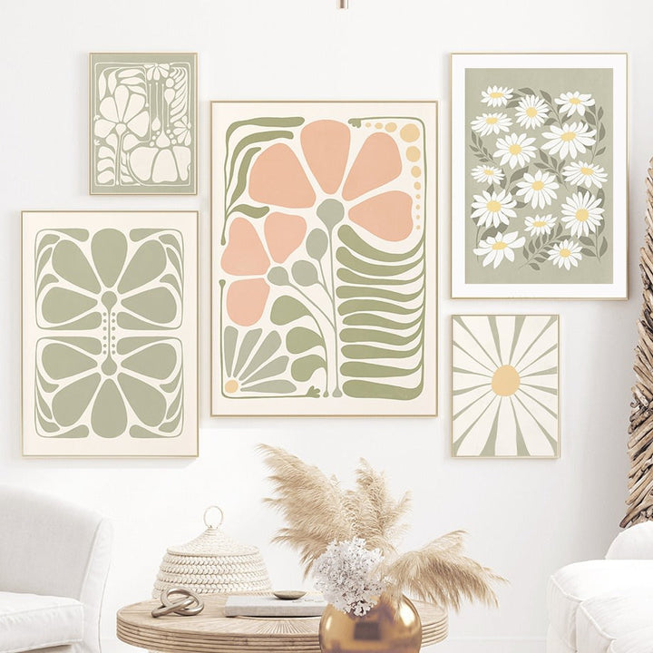 Rynx | Sage Green Flower Canvas Poster