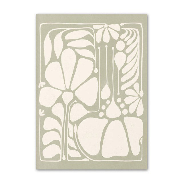 Rynx | Sage Green Flower Canvas Poster